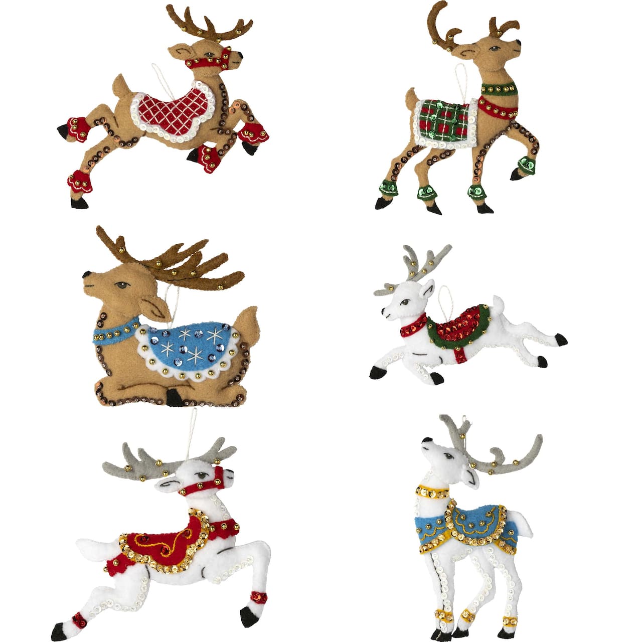 Bucilla® Festive Reindeer Felt Ornaments Applique Kit Set
